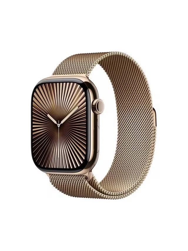 New Apple Watch Series 10 Gold Titanium 46mm Gps + Cellular) Milanese Band UK